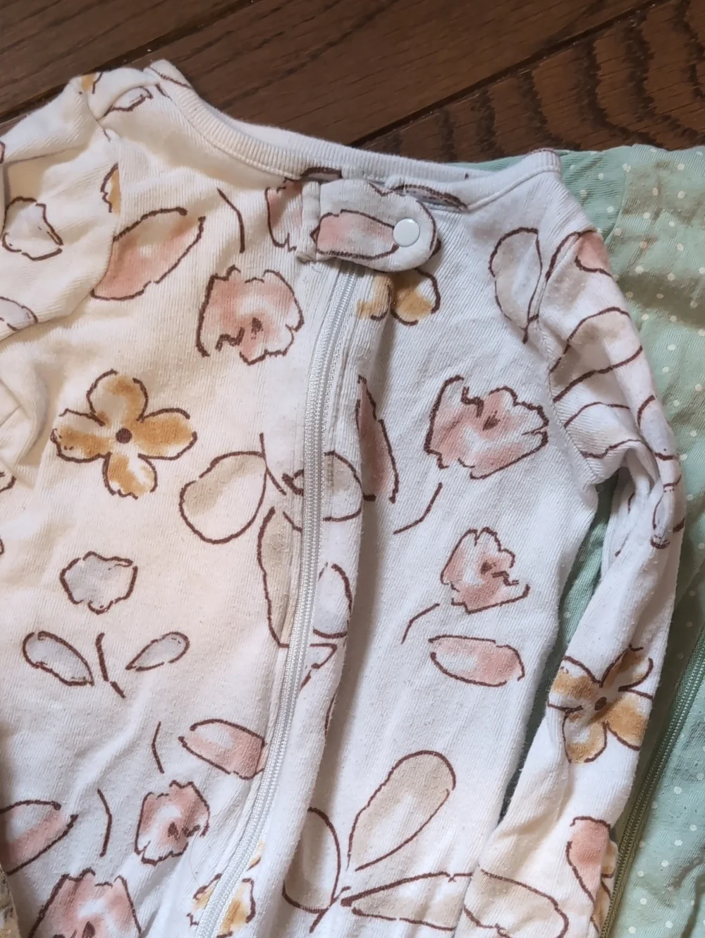 Assorted Baby Girl Footed Sleepers - Pastel Pink, Yellow, Mint, Cream